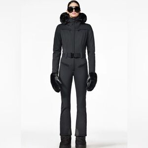 Goldbergh Women's Black Parry Jumpsuit Fox Fur